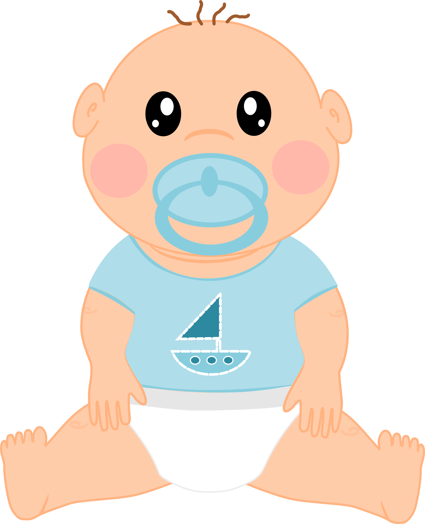 Cute Cartoon Baby With Pacifier