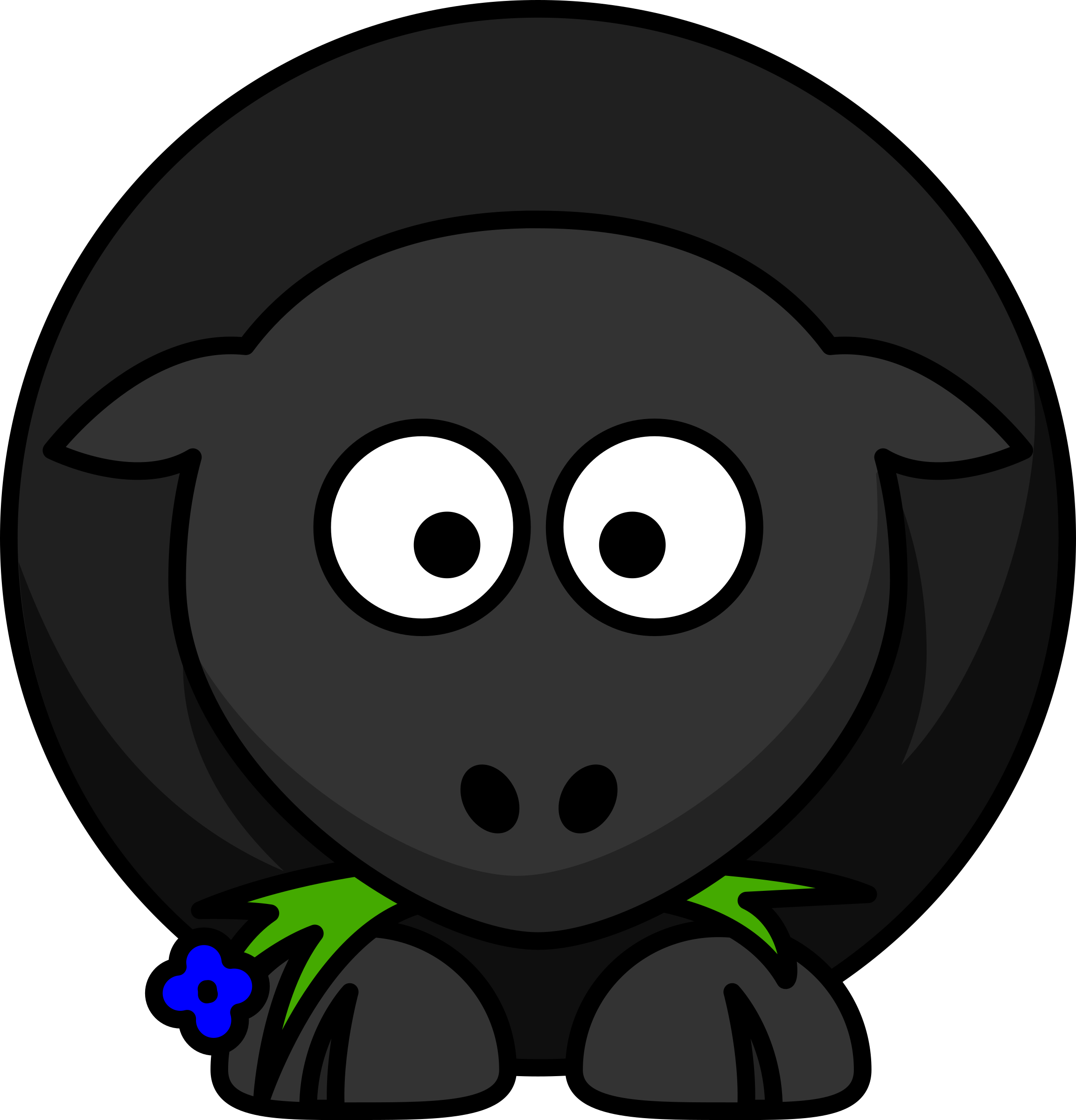 Cute Cartoon Black Sheep