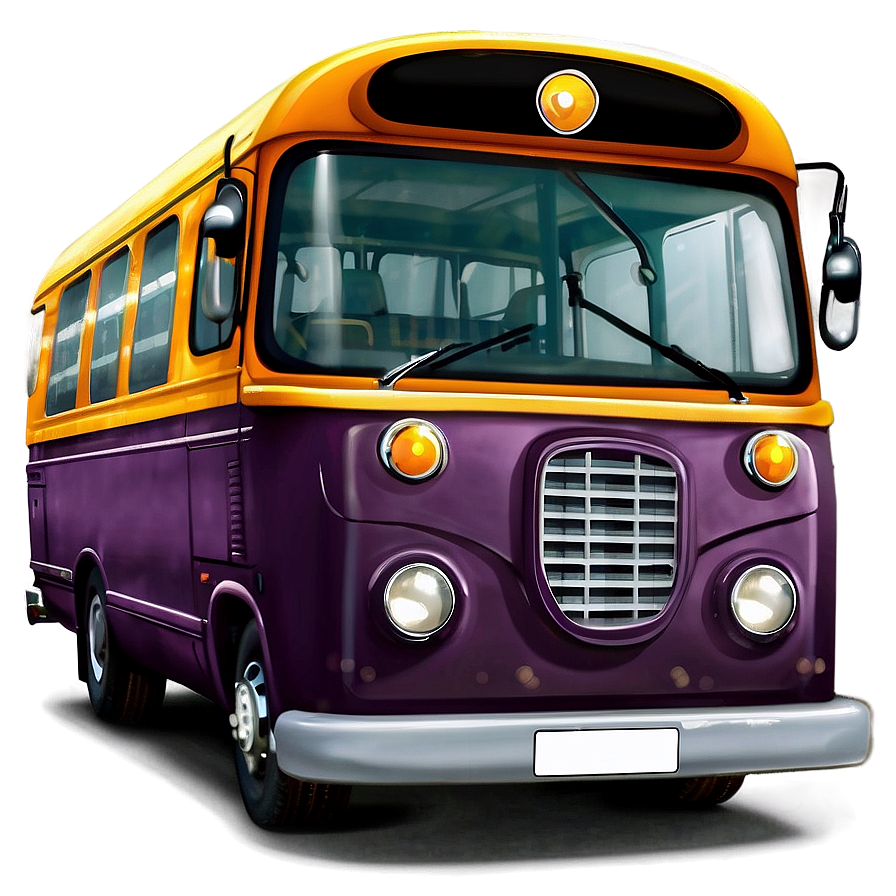 Cute Cartoon Bus Design Png 06272024