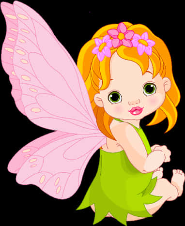 Cute Cartoon Fairywith Pink Wings