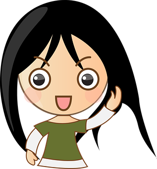 Cute Cartoon Girl Waving