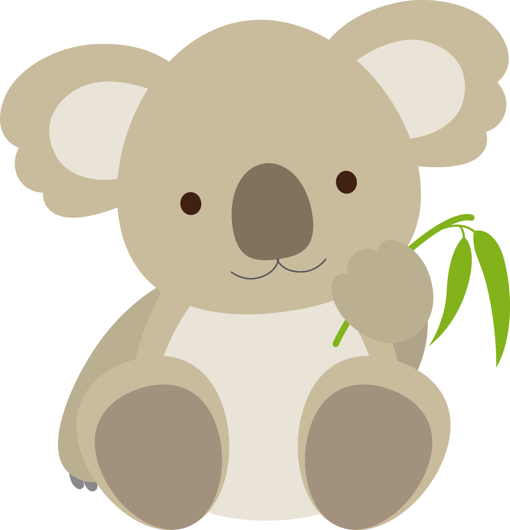 Cute Cartoon Koalawith Eucalyptus