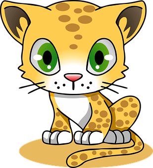 Cute Cartoon Leopard Cub