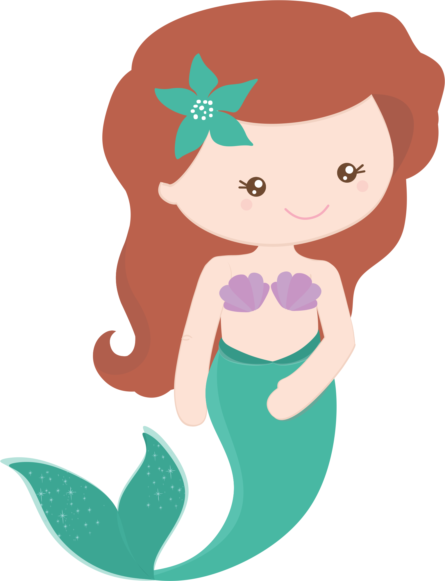 Cute Cartoon Mermaid Illustration