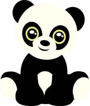 Cute Cartoon Panda Face