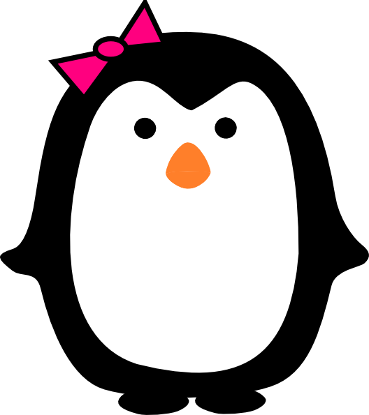 Cute Cartoon Penguinwith Pink Bow