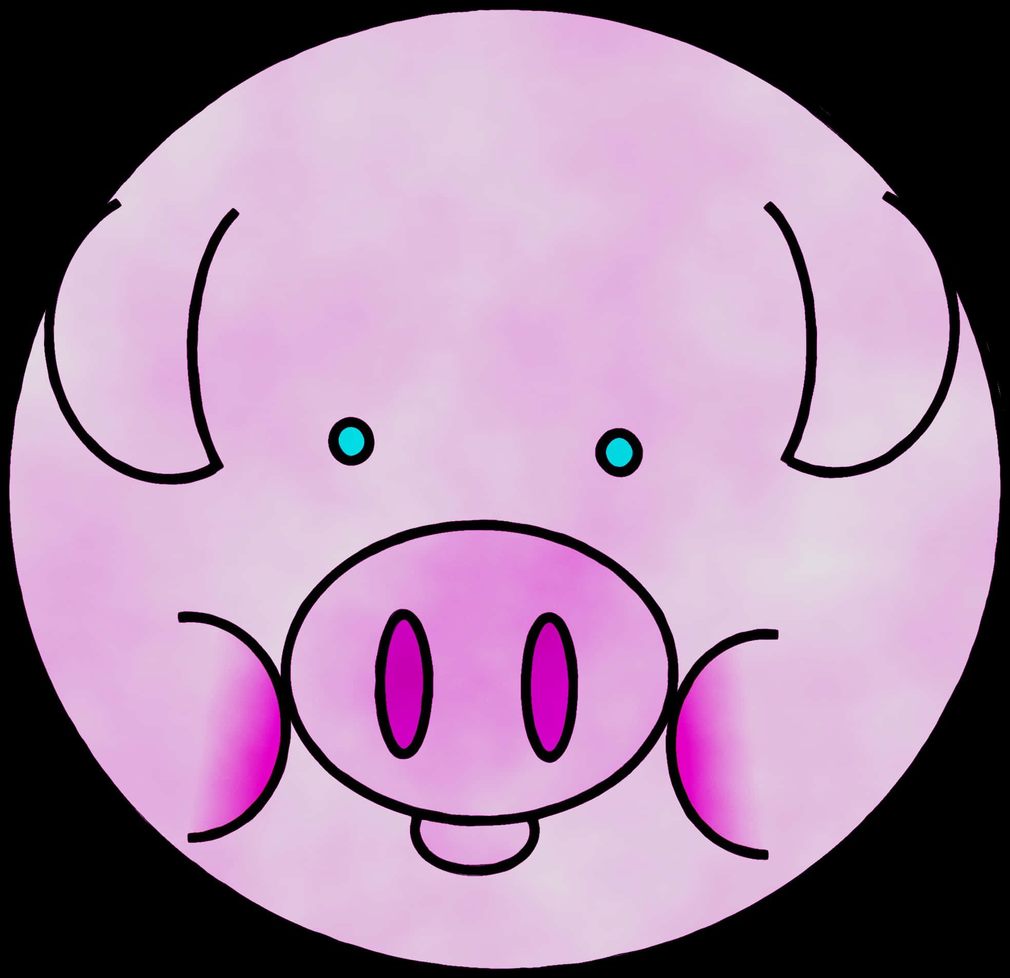 Cute Cartoon Pig Face