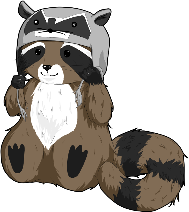 Cute Cartoon Raccoon Adjusting Hat