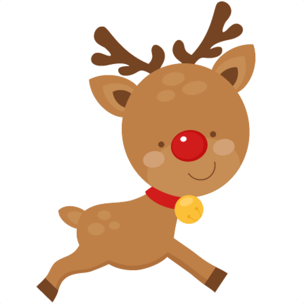 Cute Cartoon Reindeer Red Nose