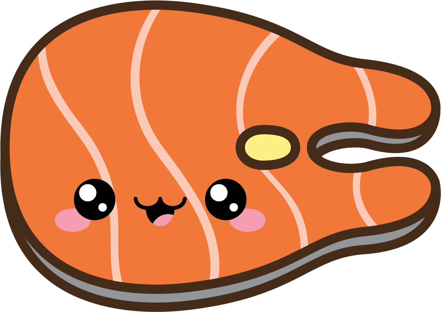 Cute Cartoon Salmon Steak