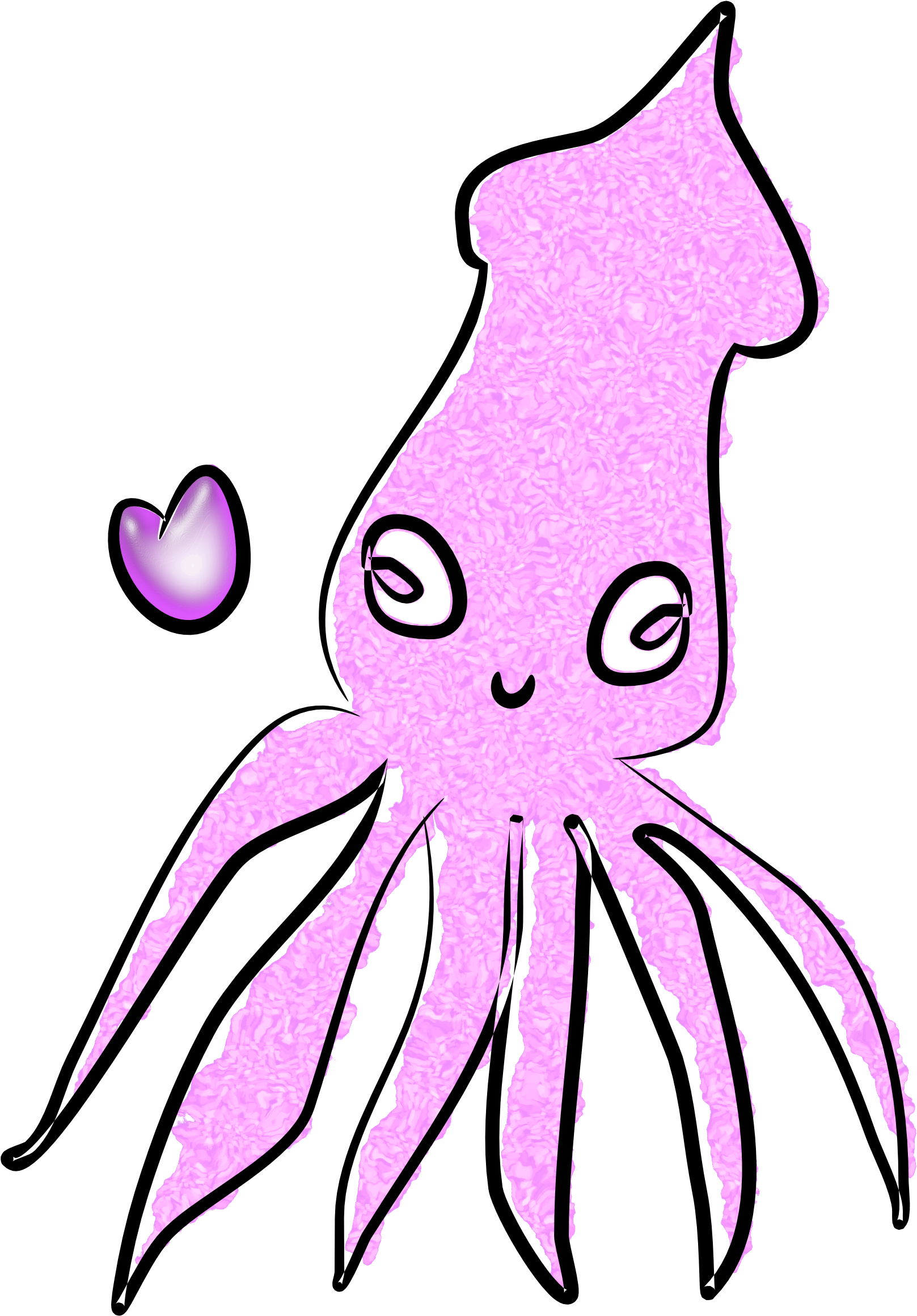 Cute Cartoon Squid Illustration