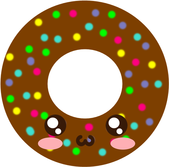 Cute Chocolate Sprinkle Doughnut Cartoon.png