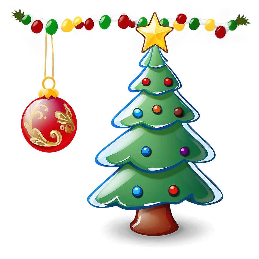 Cute Christmas Tree Cartoon Png Kde