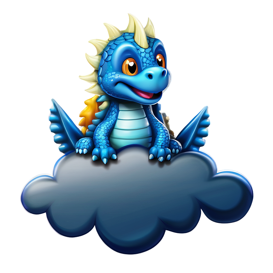 Cute Dragon On Cloud Png 80