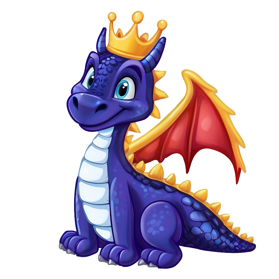 Cute Dragon With Crown Png Rse30