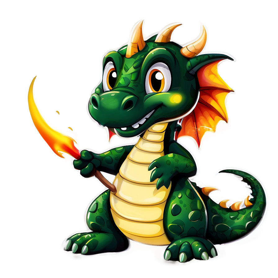 Cute Dragon With Fire Png Mau