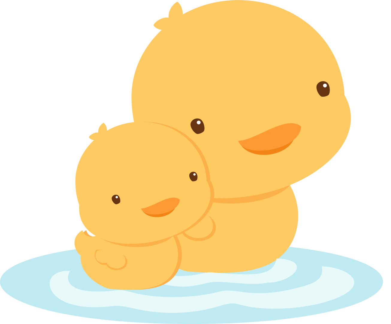 Cute Ducklings Cartoon Illustration