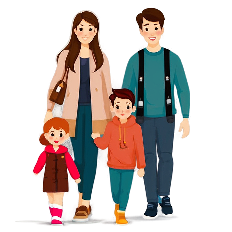 Cute Family Cartoon Illustration Png 06282024