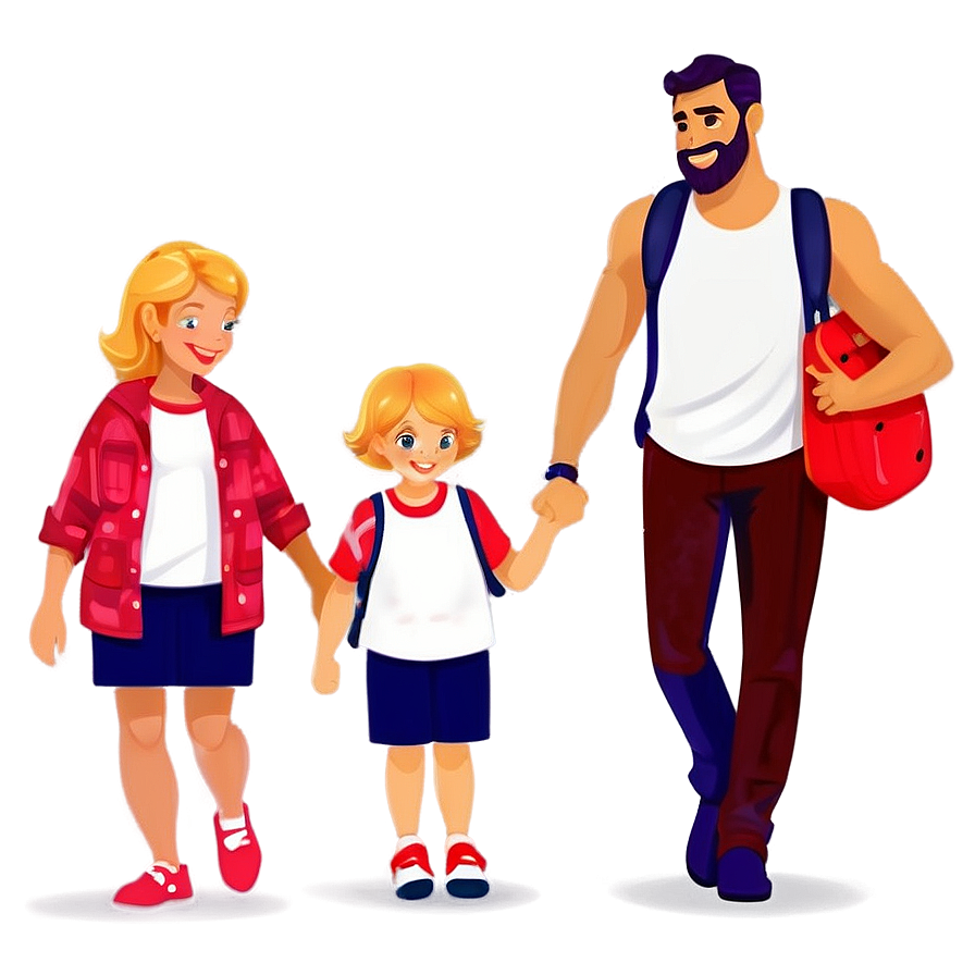 Cute Family Cartoon Illustration Png 06282024