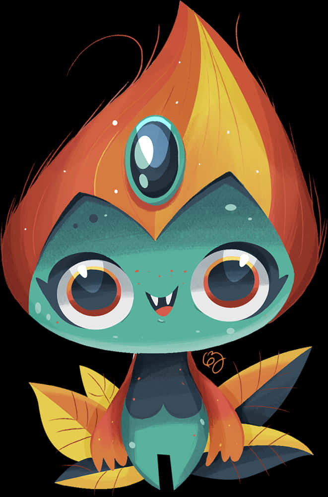 Cute_ Fire_ Elemental_ Monster