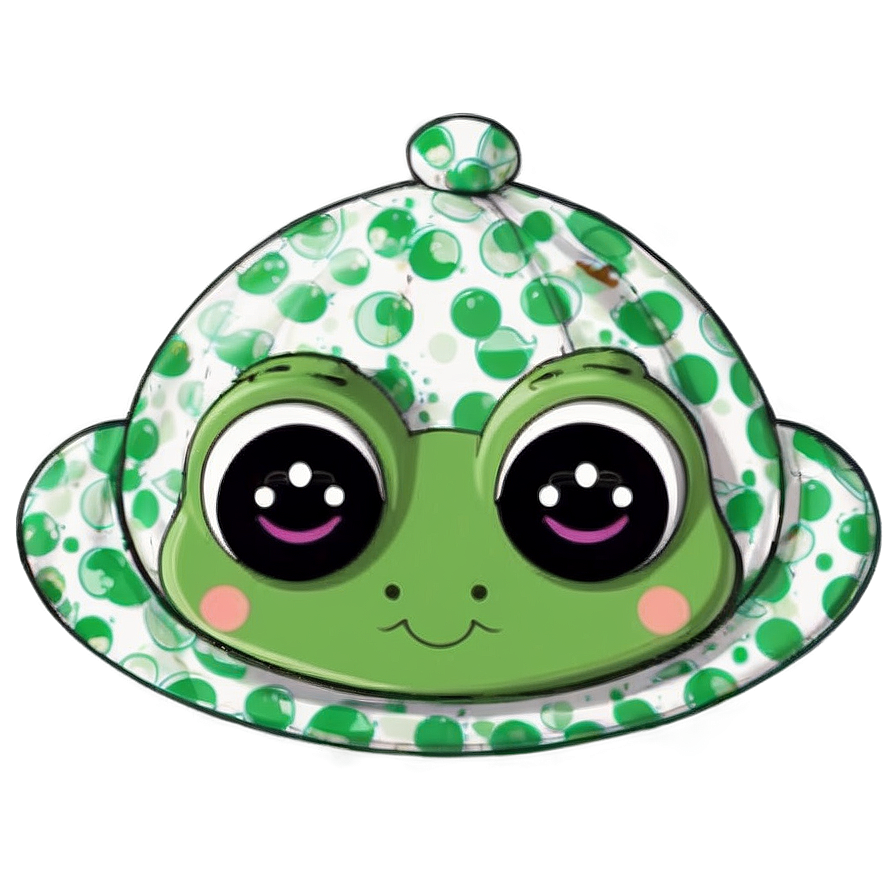 Cute Frog Hat Illustration Png 64