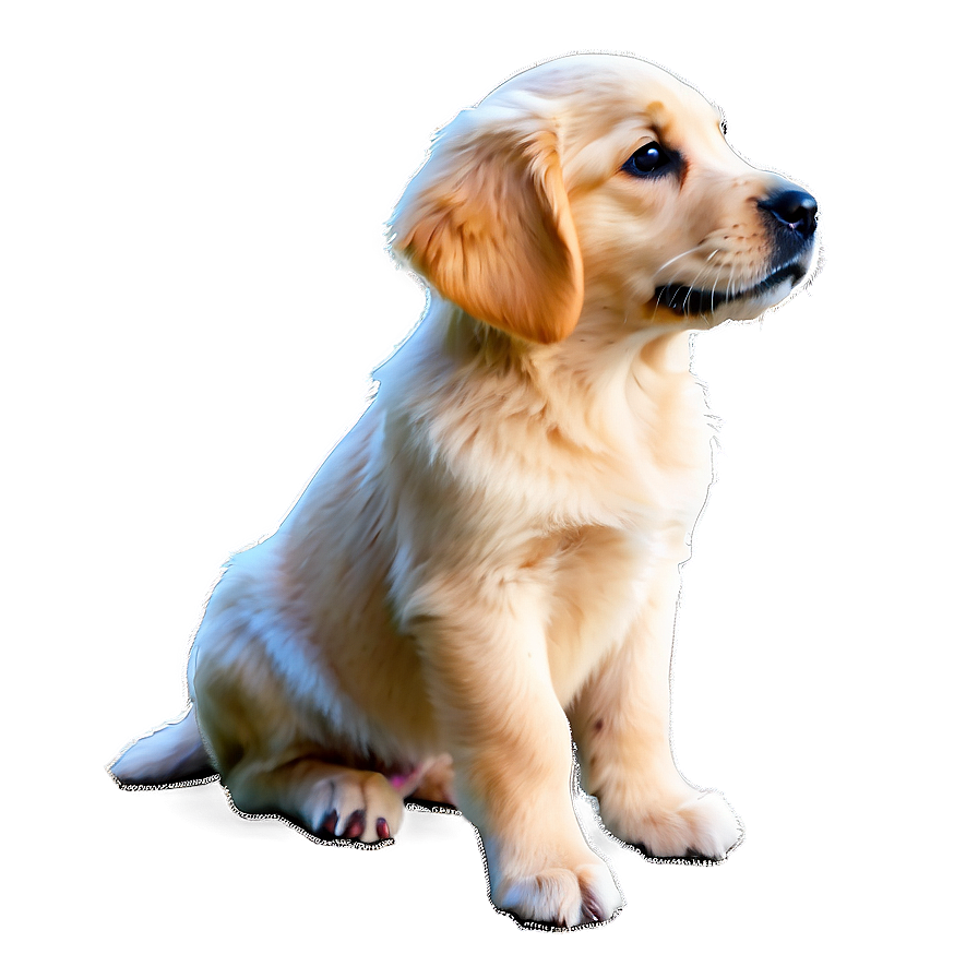 Cute Golden Retriever Puppy Sitting Png 06252024