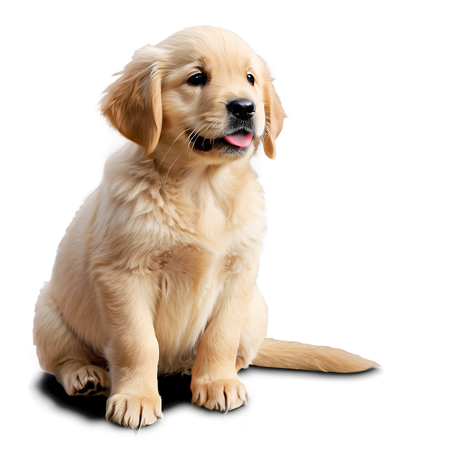 Cute Golden Retriever Puppy Sitting Png Etm