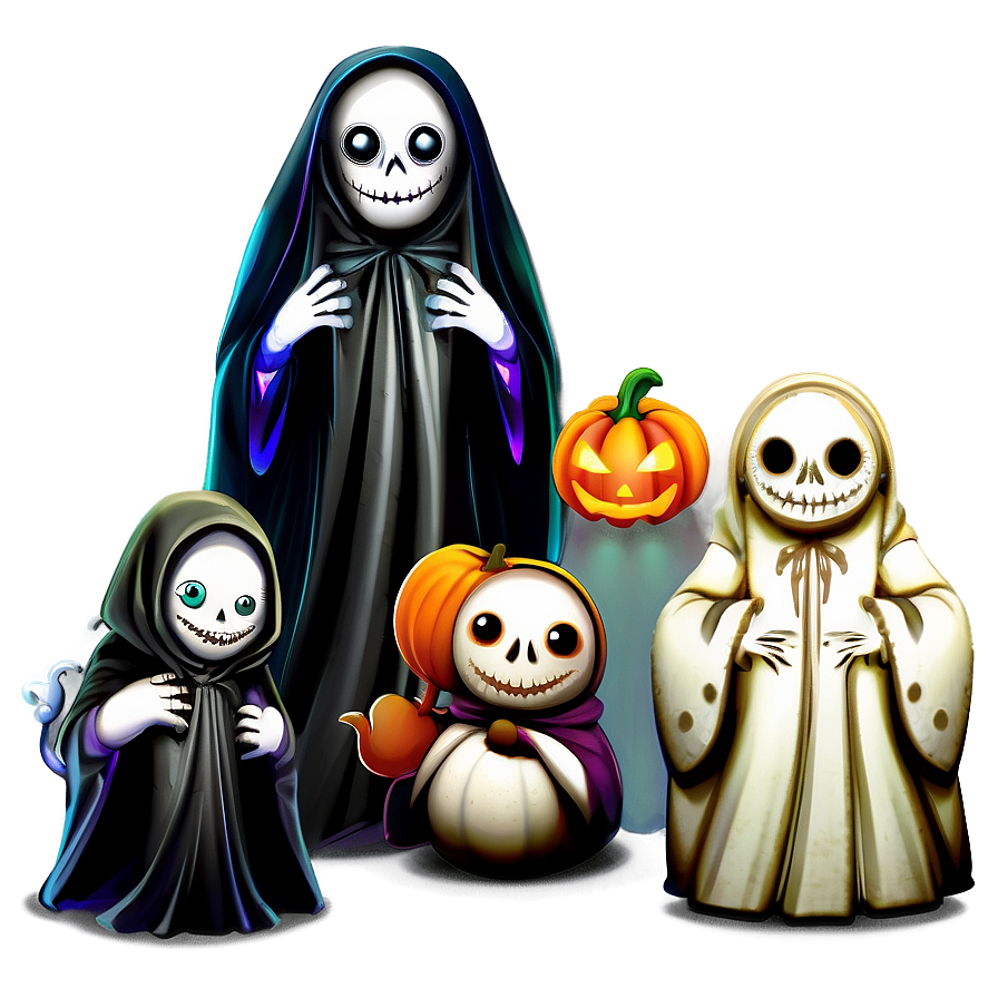 Cute Halloween Characters Cartoon Png Wxs