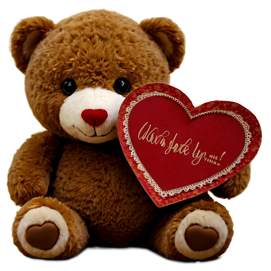 Cute Happy Valentines Teddy Png Enk