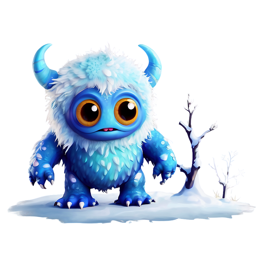 Cute Monster In Snow Png 06272024