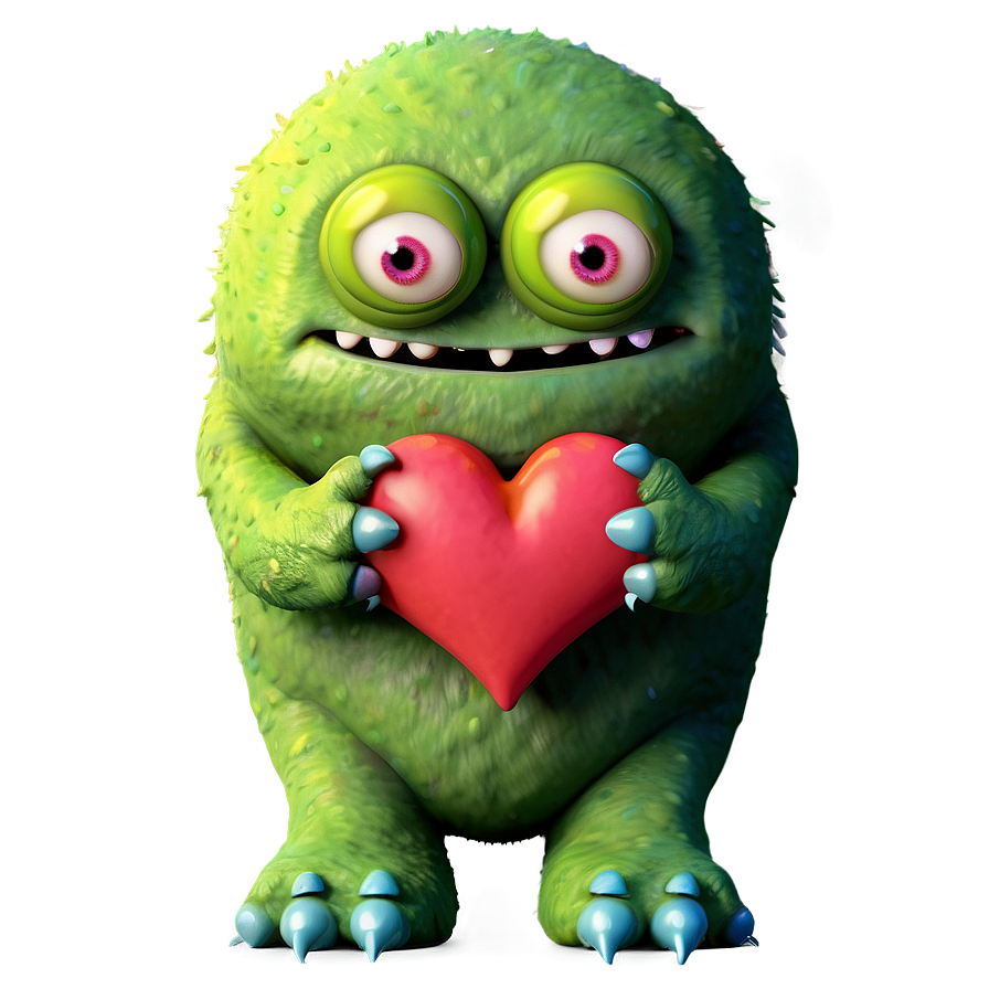 Cute Monster With Heart Png Fli31