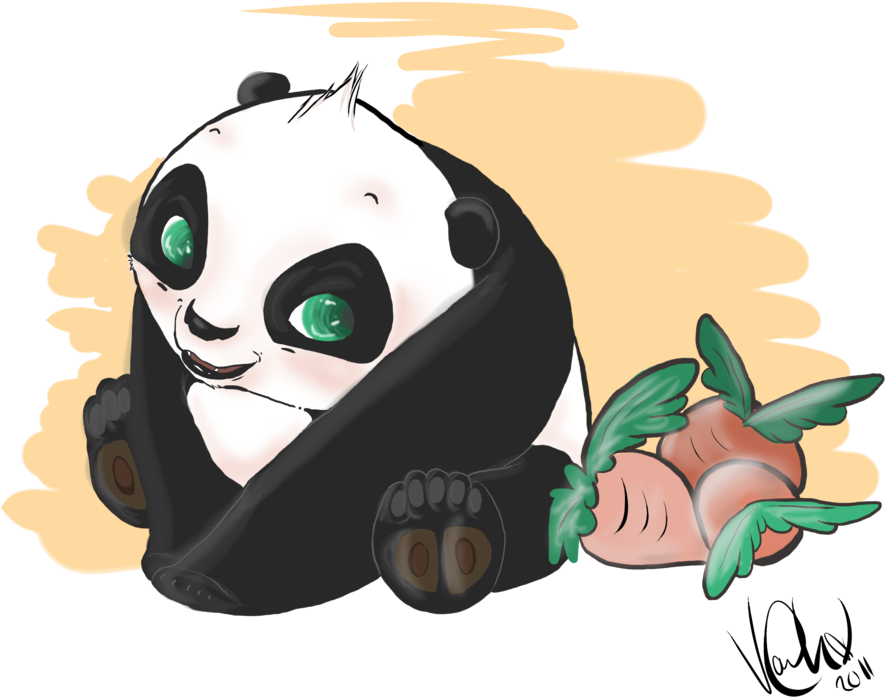 Cute Panda Cartoon Illustration