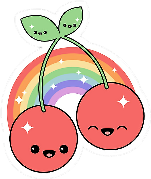 Cute Rainbow Cherries Sticker