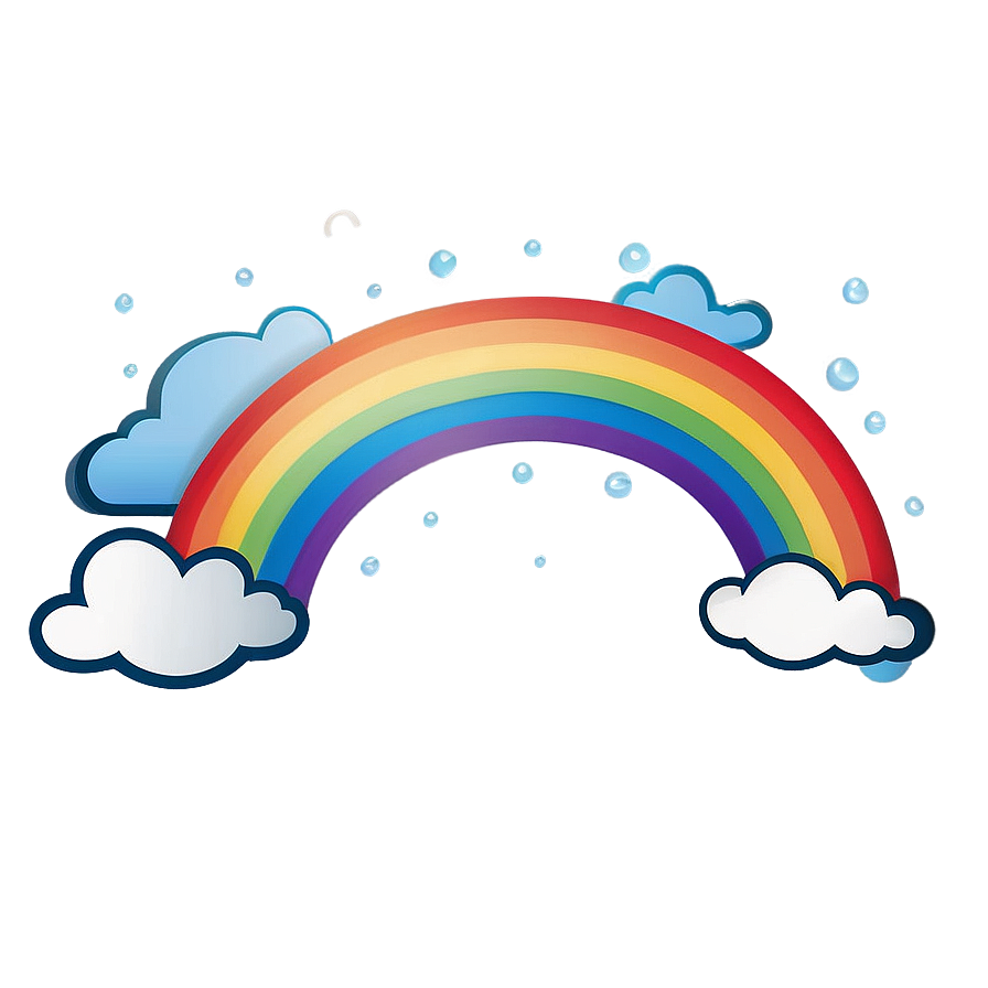 Cute Rainbow With Clouds Clipart Png 10