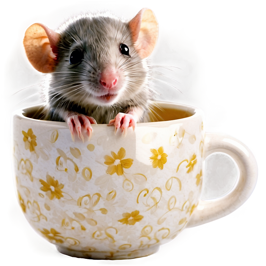 Cute Rat In Cup Png Gvh60