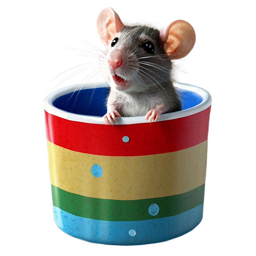 Cute Rat In Cup Png Mff