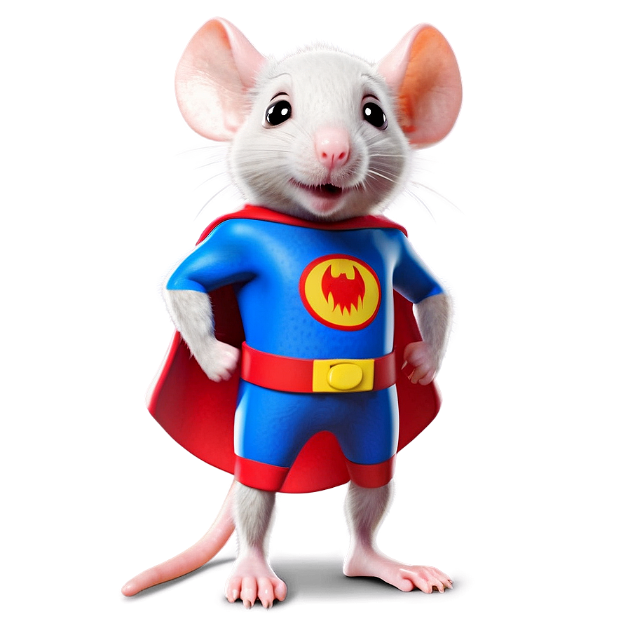 Cute Rat Superhero Png 06252024