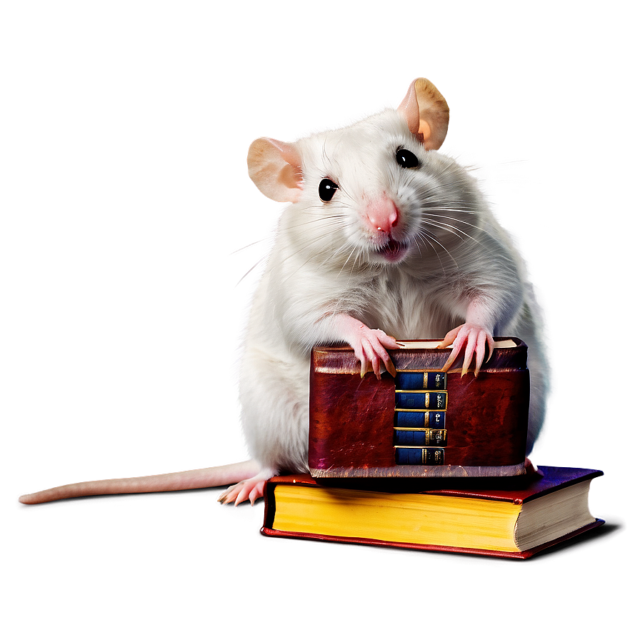 Cute Rat With Book Png 06252024