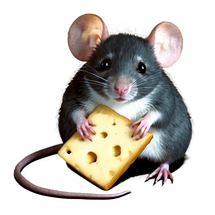 Cute Rat With Cheese Png 06252024