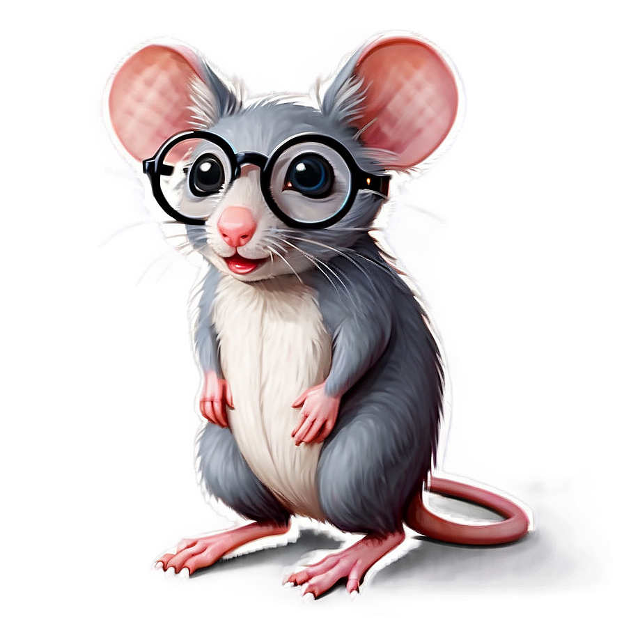 Cute Rat With Glasses Png 26