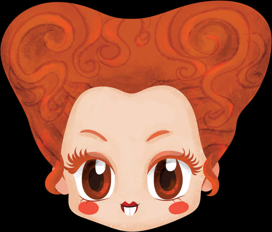 Cute Redhead Witch Cartoon