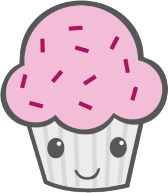 Cute Smiling Cupcake Graphic