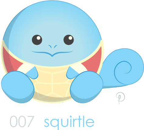 Cute Squirtle Pokemon Illustration