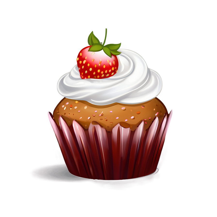 Cute Strawberry In Cupcake Png Cuo11