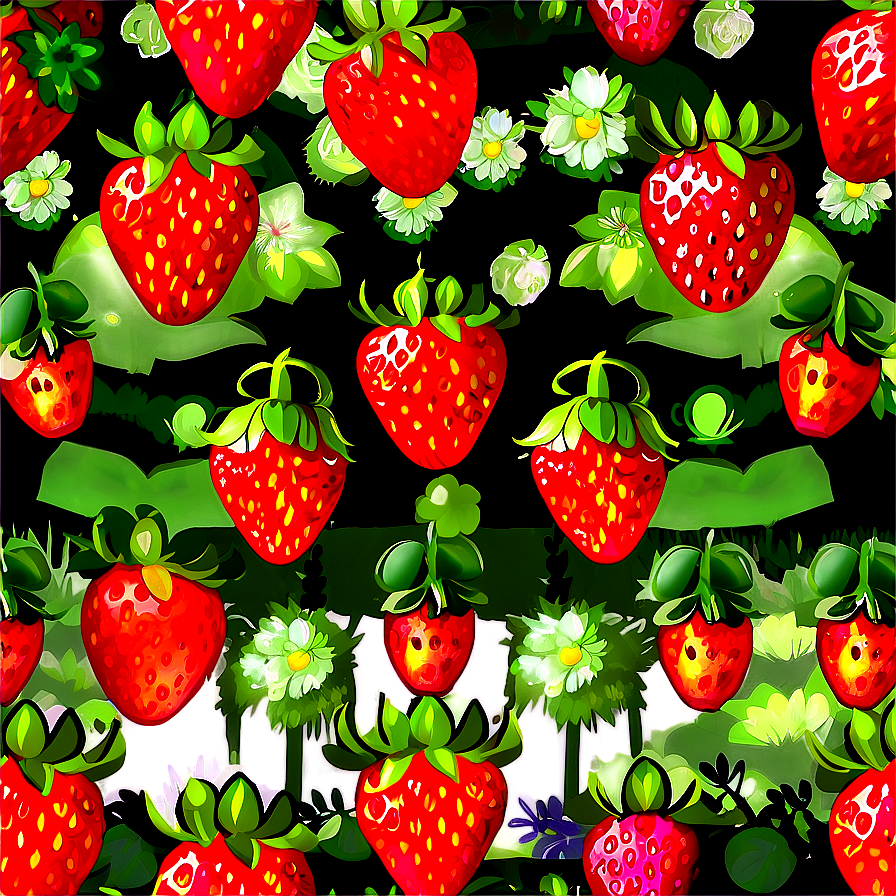 Cute Strawberry In Garden Png Ilh63