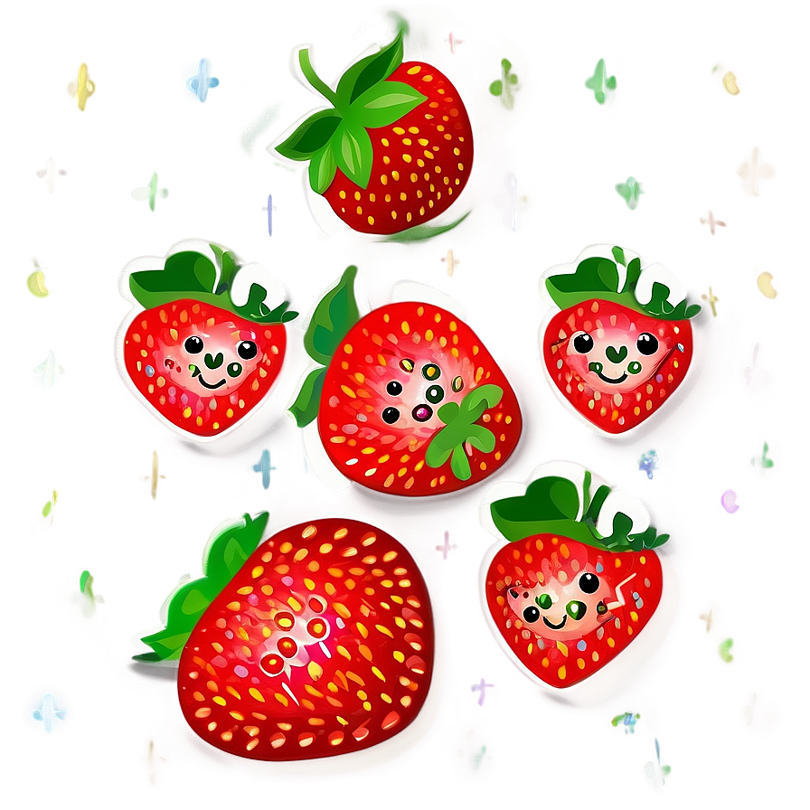 Cute Strawberry Pattern Png 4