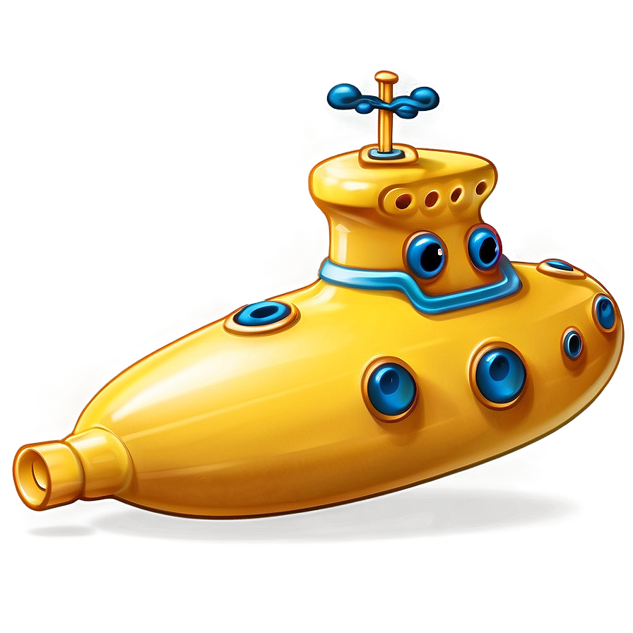 Cute Yellow Submarine Cartoon Png 21