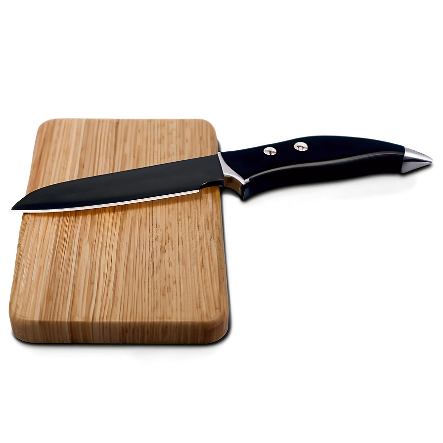 Cutting Board With Knife Png 06202024