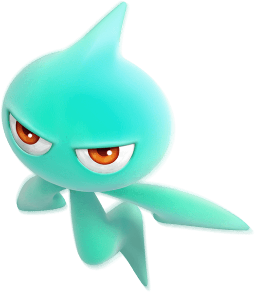 Cyan Creature Cartoon Character