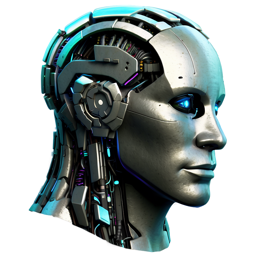 Cybernetic Head Design Png Uof10